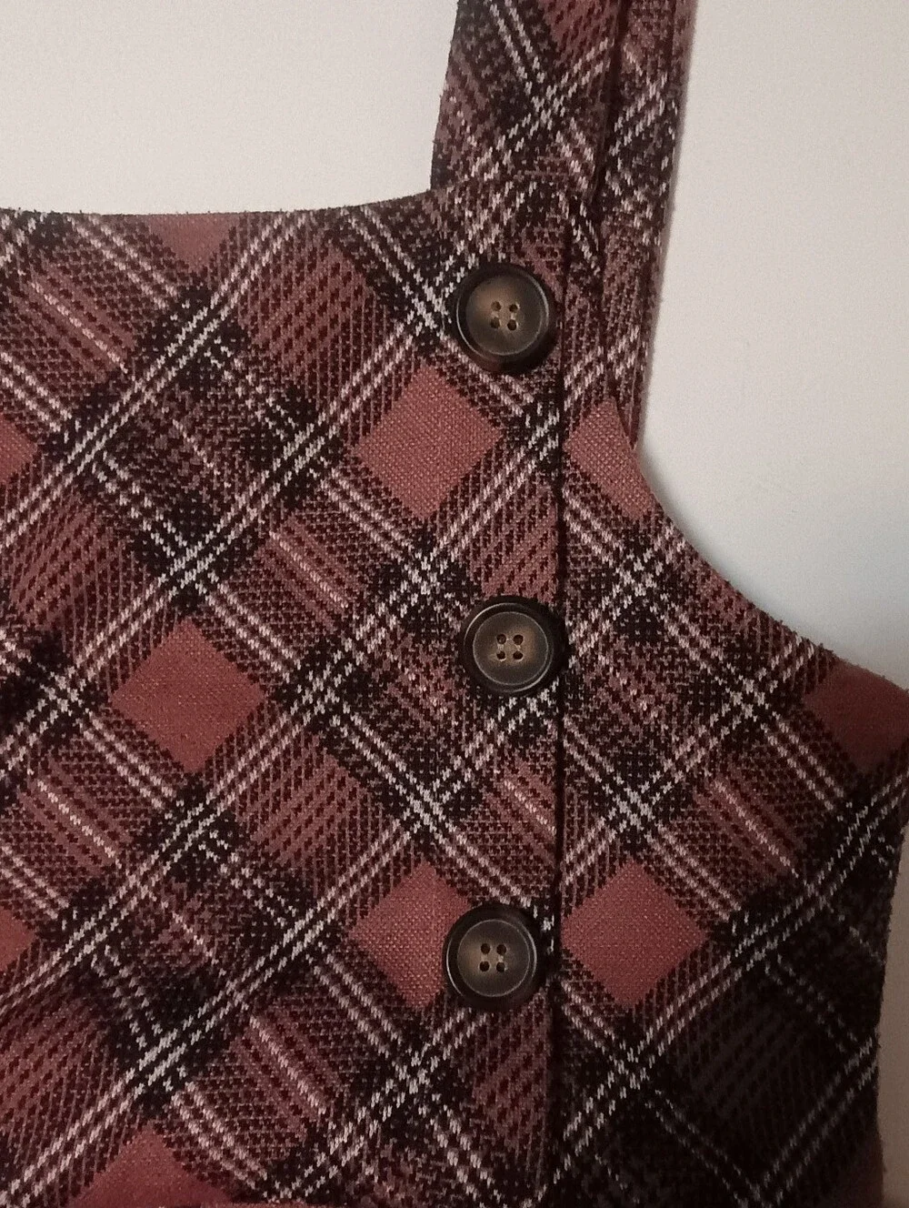 Knitworks Size Large (14) Plaid Pinafore Dress